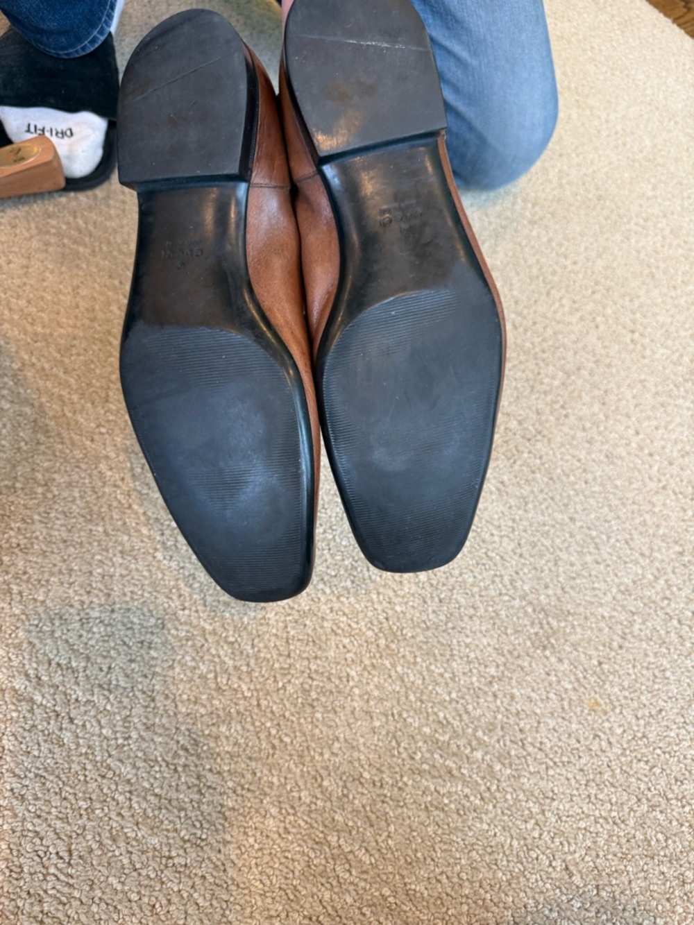 Gucci Men's Tan Brown Leather Slip-On Loafers - Picture 3 of 4